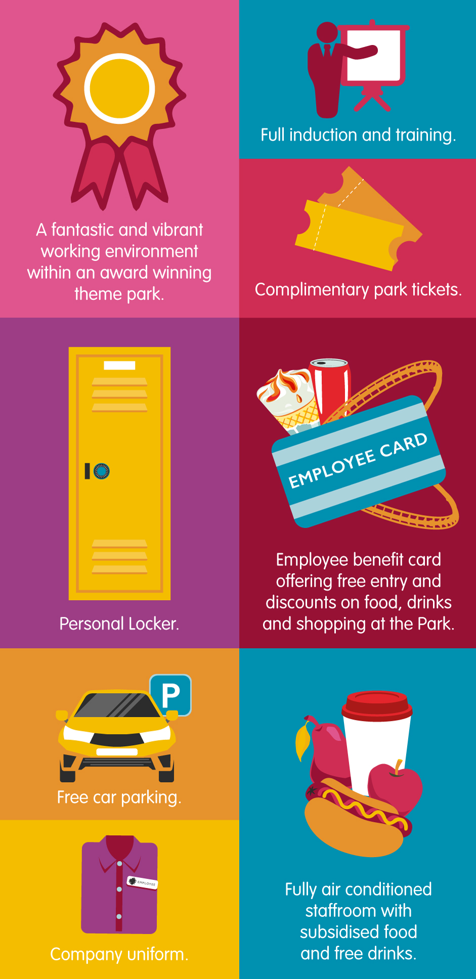 What we offer benefits infographic