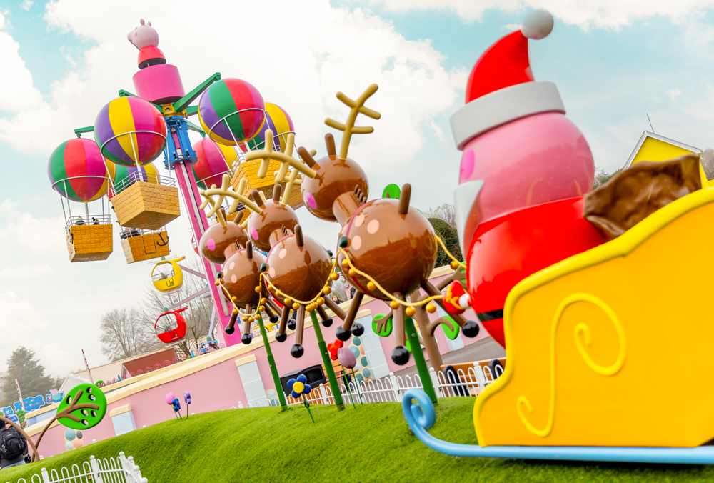 Father Christmas and giant trees